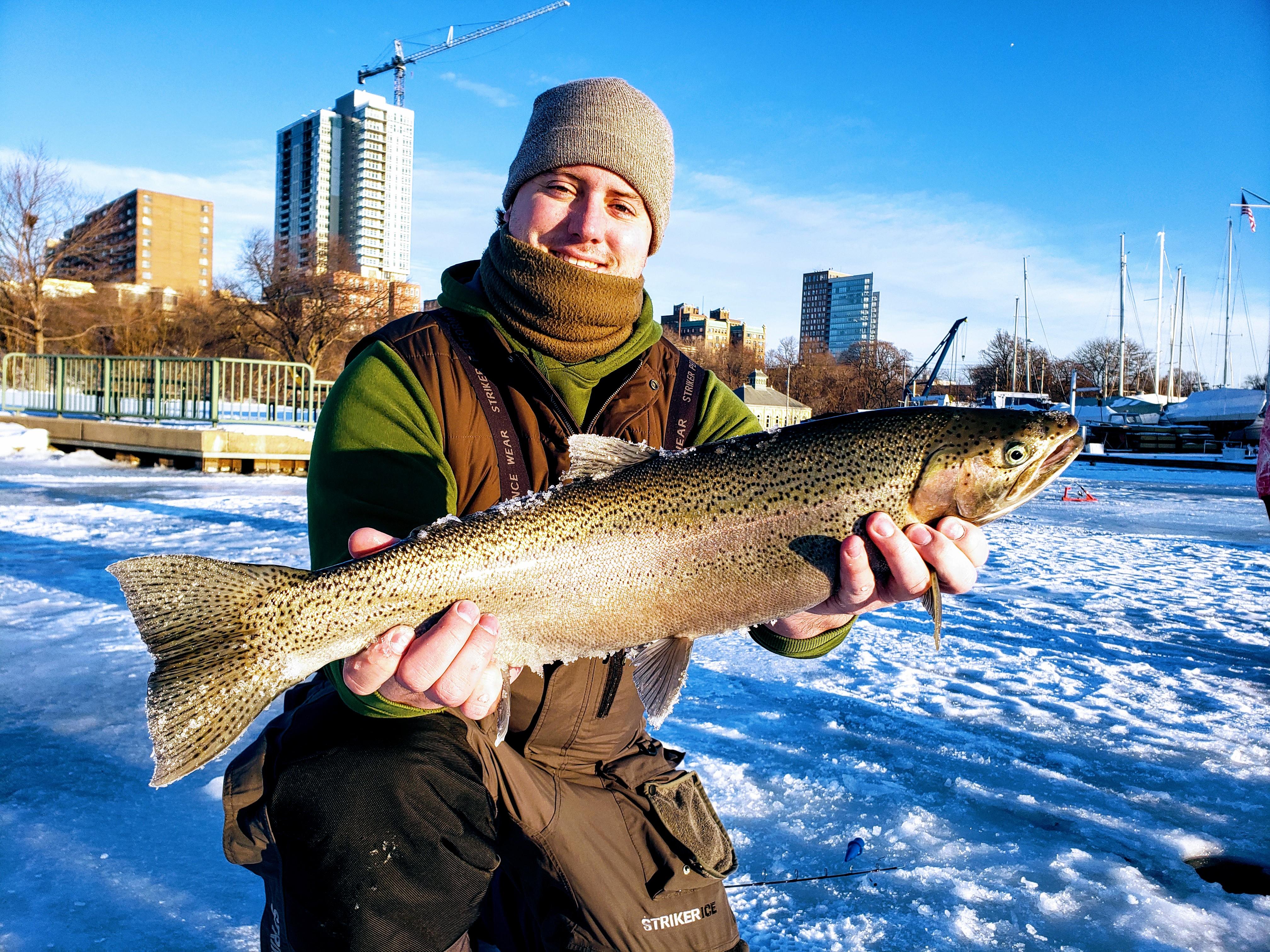 Milwaukee harbor trout Ice Fishing Minnesota Outdoor