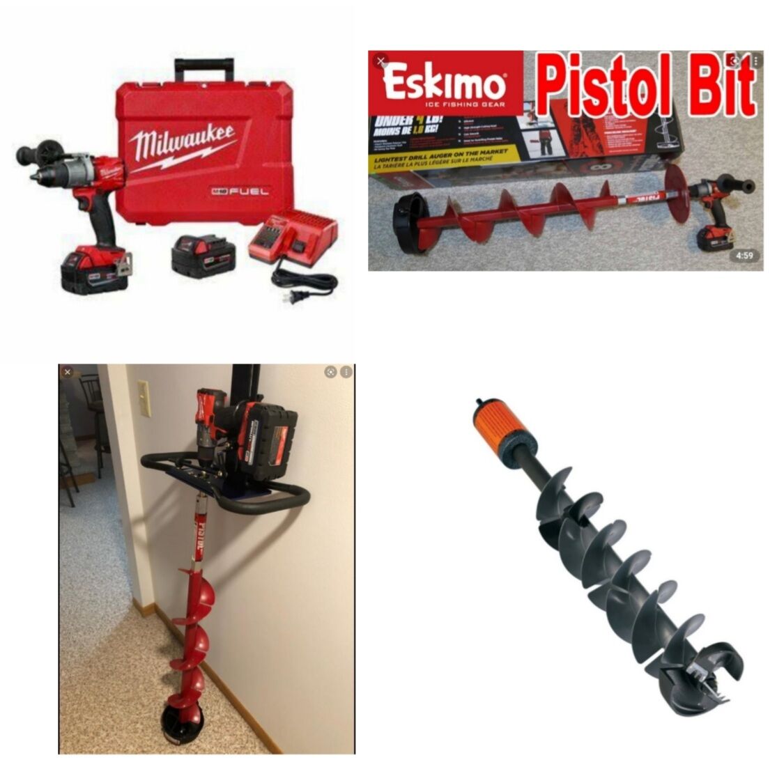 Eskimo Pistol Bit + Milwaukee Fuel M18 Drill - My Favorite Ice
