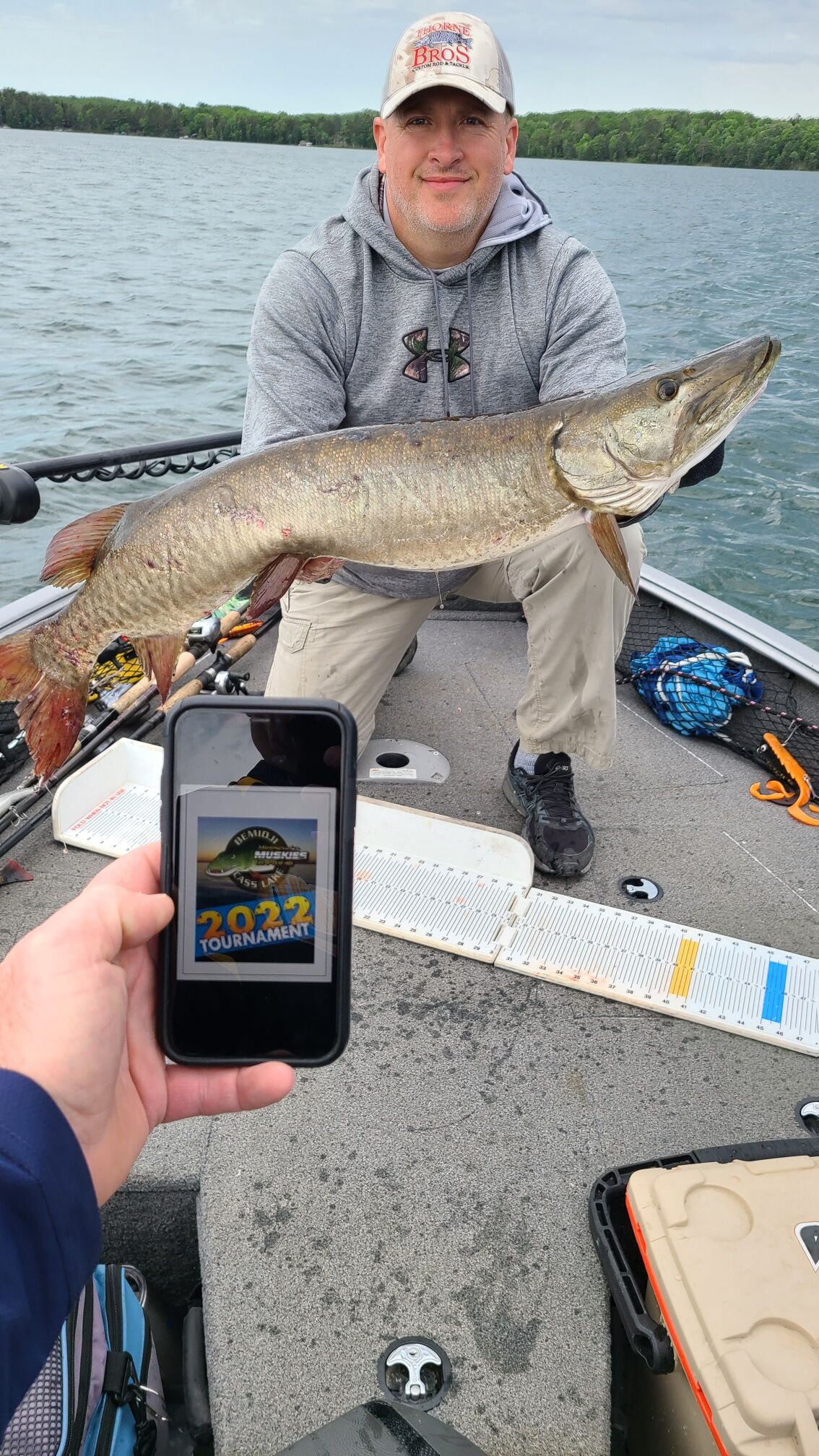 Ice Fisherman Catches a Surprise Tiger Muskie